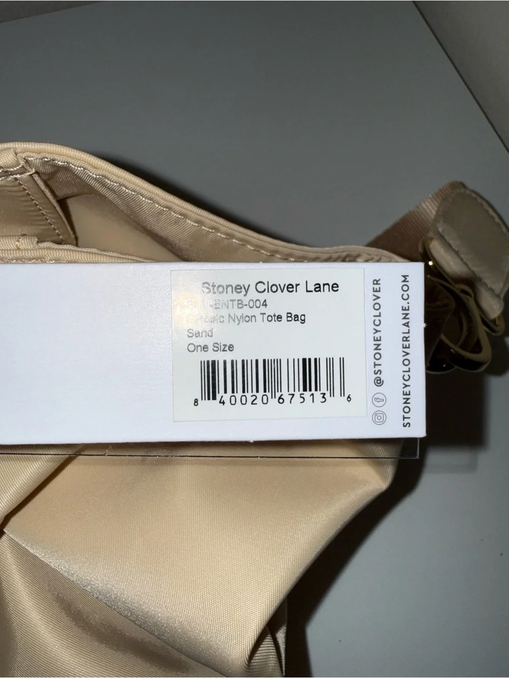 Stoney Clover Lane Beige/Tan Nylon Tote with Adjustable Strap